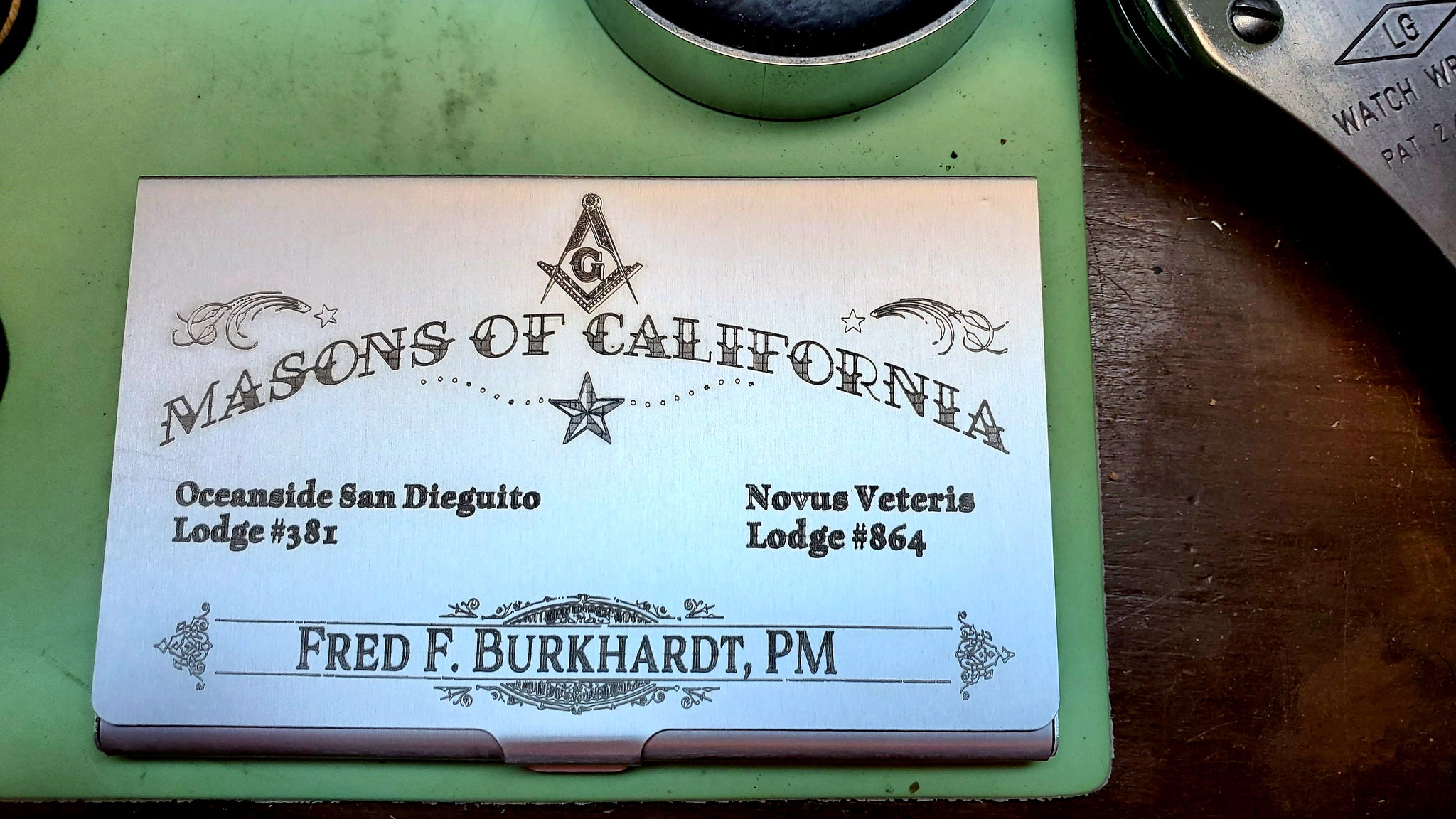 Masons of California Personalized Buisness and Dues Card Holder